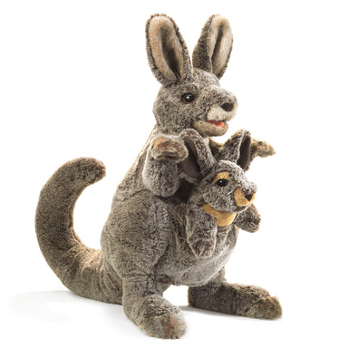 Folkmanis Puppet - Kangaroo with Joey    
