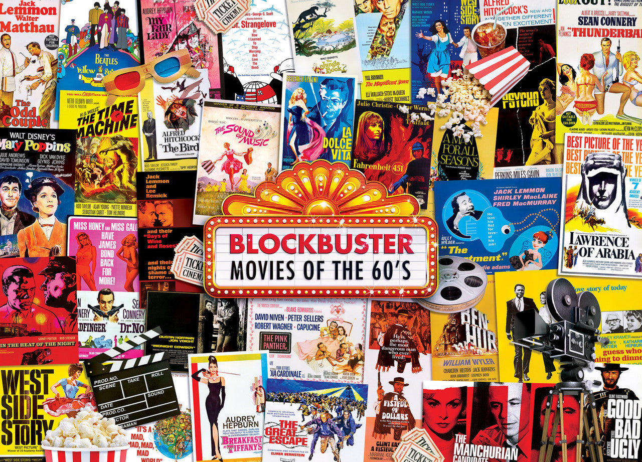 60s Blockbuster Movies 1000 Piece Puzzle    
