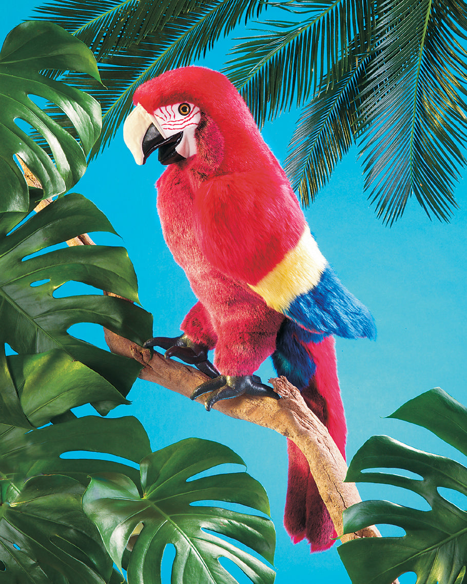 Folkmanis Puppet - Scarlet Macaw    