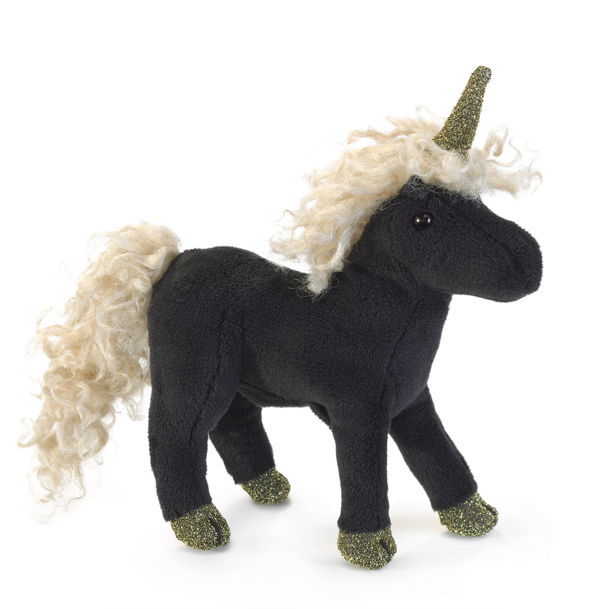 Folkmanis Finger Puppet - Mini Black Unicorn    