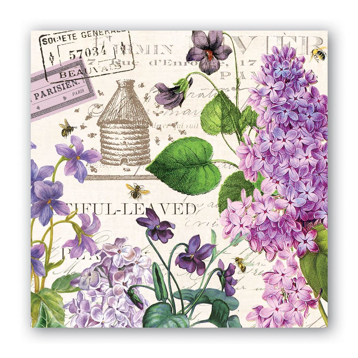 Lilac and Violets - Cocktail Napkins    