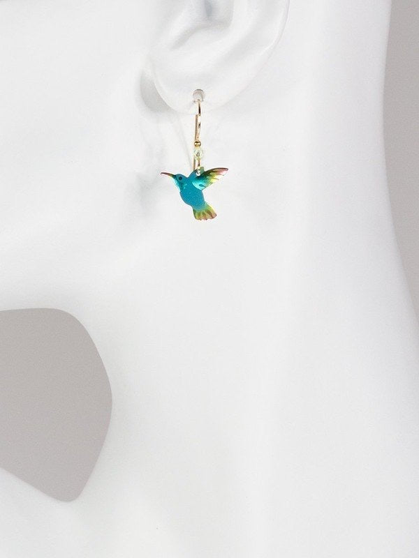 Holly Yashi Hummingbird Earrings - Green    