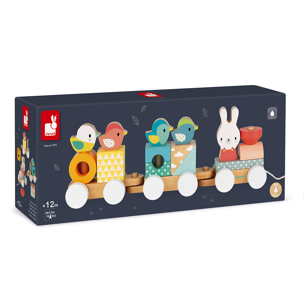 Pull Along Wooden Stacking Train — Bird in Hand