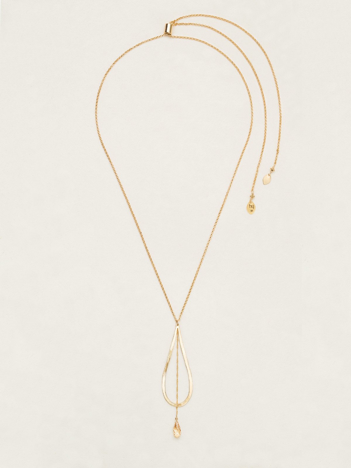 Holly Yashi Celestine Drop Necklace - Gold/Champagne    