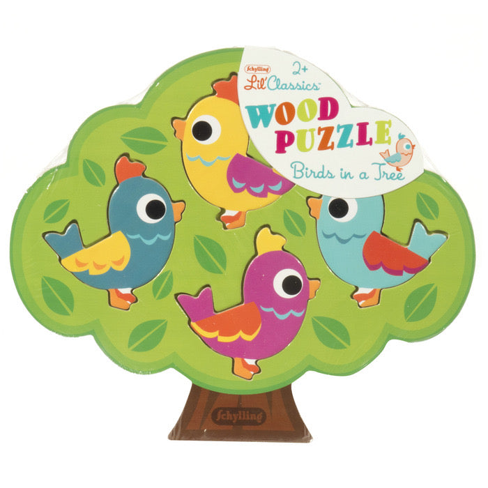 Birds In A Tree 4 Piece Wooden Puzzle    