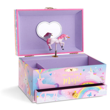 Cotton Candy Unicorn Musical Single Drawer Jewelry Box    