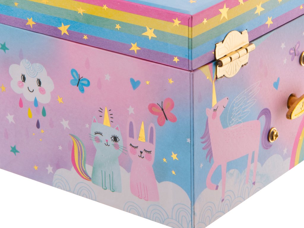 Cotton Candy Unicorn Musical Single Drawer Jewelry Box    