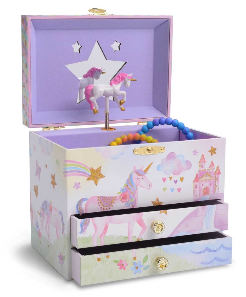 Rainbow Unicorn Musical 2 Drawer Jewelry Box    