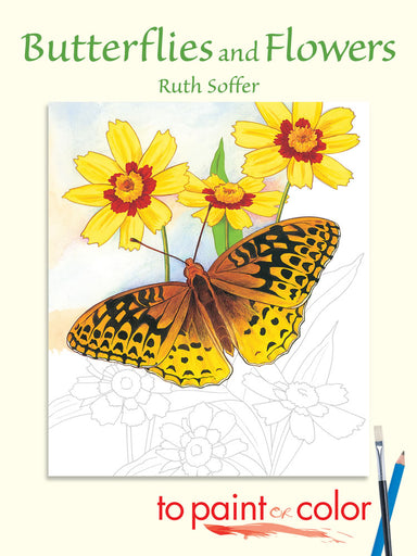 Butterflies and Flowers - To Paint or Color    
