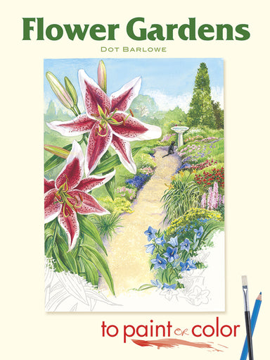 Flower Gardens - To Paint or Color    